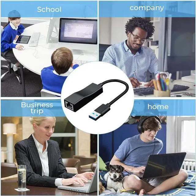 Alt view image 7 of 7 - USB 3.0 to Ethernet Adapter, USB 3.0 to 1000Mbps Network Adapter,USB to RJ45 LAN Wired Adapter for Mac-Book, Chrome-book, Windows 10,8.1,Mac OS 10.6,Surface Pro Linux,fire Stick,Laptop