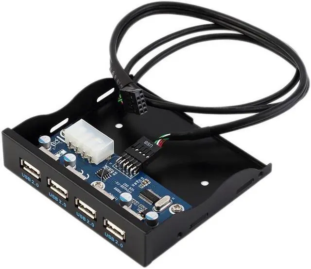 Alt view image 2 of 6 - 3.5" Floppy Bay Front Panel 4 Ports USB HUB 2.0 Expansion Adapter Connector
