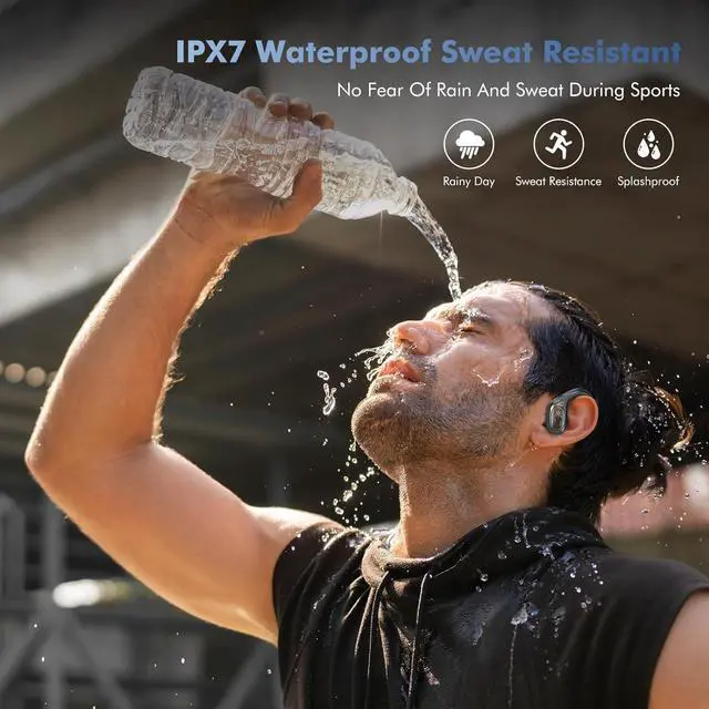 Alt view image 6 of 7 - True Wireless Earbuds, Bluetooth Headphones 75Hrs Playback with LED Diaplay Charging Case Noise Cancelling TWS Ear buds with Earhooks, IPX7 Waterproof Over Ear Earphones for Sports Running Workout
