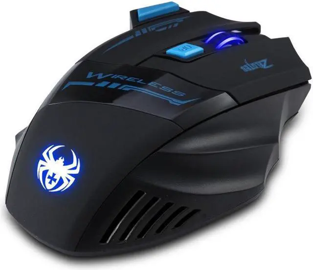 Alt view image 3 of 7 - Zelotes 2.4G Ergonomic Wireless Mouse with USB Nano Receiver,4 Adjustable DPI Levels,7 Buttons LED Portable Mobile Gaming Mice for PC, Laptop, Computer, Macbook - Black