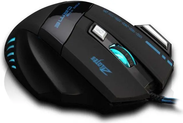 Alt view image 2 of 7 - Zelotes T80 Professional LED Optical 7200 DPI 7 Button USB Wired Gaming Mouse Mice for Pro Gamer (Black)