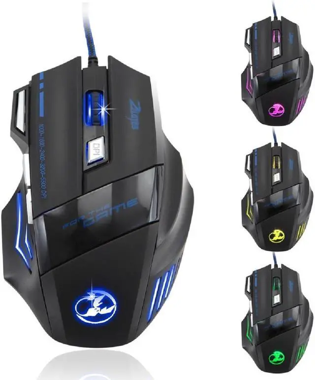 Main image of Zelotes T80 Professional LED Optical 5500 DPI 7 Button USB Wired Gaming Mouse Mice for Pro Gamer (Black)