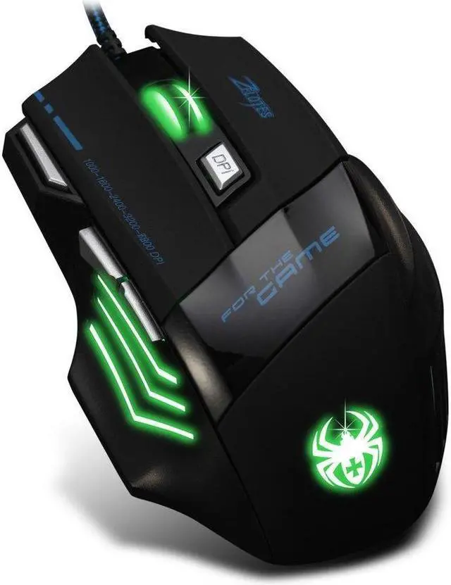 Alt view image 5 of 7 - Zelotes T80 Professional LED Optical 7200 DPI 7 Button USB Wired Gaming Mouse Mice for Pro Gamer (Black)