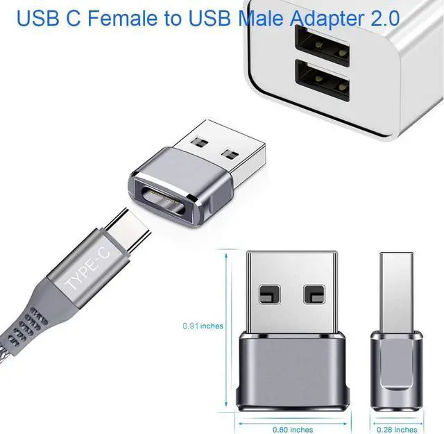 Alt view image 2 of 7 - USB C to USB Adapter (2 Pack), USB-C Female to USB Male, USB Type C to USB OTG Adapter Compatible with MacBook Pro/Air 2015 Laptops, iPhone 11 Pro Max,Airpods iPad 2018,Samsung Galaxy S20 S20+