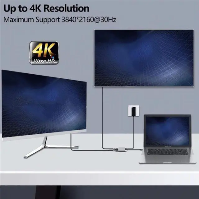Alt view image 5 of 7 - [4 in 1] USB C Hub with Dual HDMI Port, Type-C Docking Station USB C to Dual HDMI 4K USB 3.0 PD Fast Charging Dual Screen Extend Display USB C Hub Converter for Macbook Laptop Mobile Phone PC