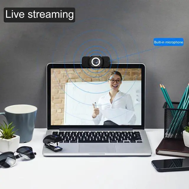 Alt view image 5 of 7 - Webcam 1080P 30fps HD Streaming Video Live Broadcast Camera Built-in Stereo Digital Microphone USB For PC Computer