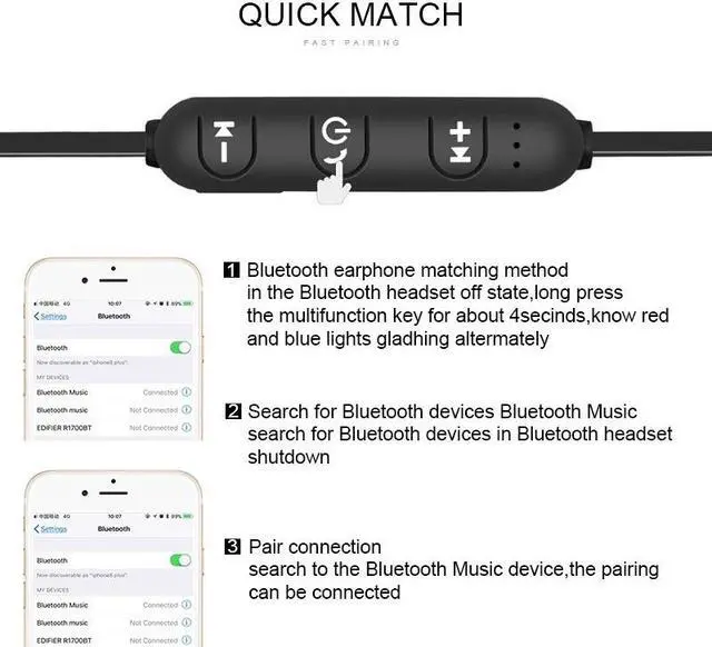 Alt view image 6 of 7 - Magnetic Bluetooth Earphone Sports Neckband Magnetic Wireless Gaming Headset Stereo Earbuds Metal Earphones With Mic For IPhone