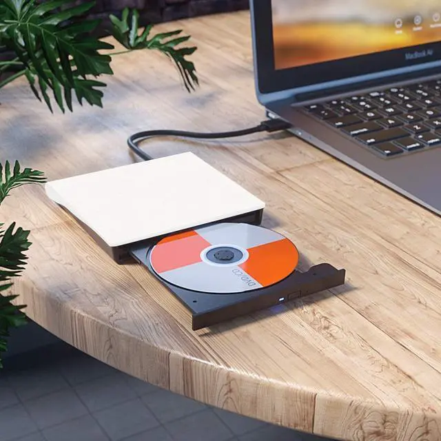 Alt view image 7 of 7 - External CD/DVD Drive, USB 3.0 Portable Optical Slim CD/DVD Burner Player RW Drive Compatible with Desktop PC Windows XP/ 2003/ Vista/ 7/8, Linux, Mac os System