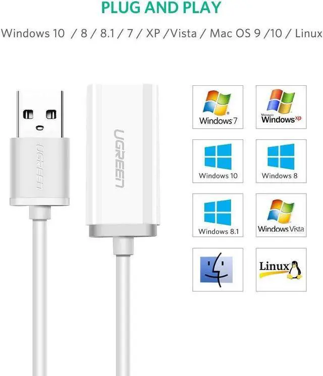Alt view image 5 of 7 - External USB Sound Card, USB Audio Adapter External Stereo Sound Card 3.5mm AUX Stereo Support Earphone Microphone PC, Laptops, PS4, DAC etc. eokCXOY