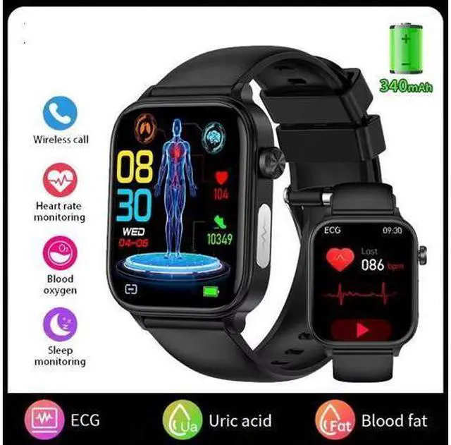 ECG Medical Grade Smart Watch Men Blood Lipid Uric Acid Health Monitor  Bluetooth Call Health Smartwatch Women