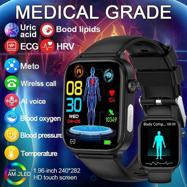 Alt view image 2 of 7 - ECG Medical Grade Smart Watch Men Blood Lipid Uric Acid Health Monitor Bluetooth Call Health Smartwatch Women