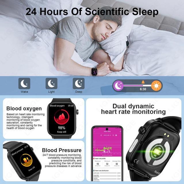 Alt view image 4 of 7 - ECG Medical Grade Smart Watch Men Blood Lipid Uric Acid Health Monitor Bluetooth Call Health Smartwatch Women