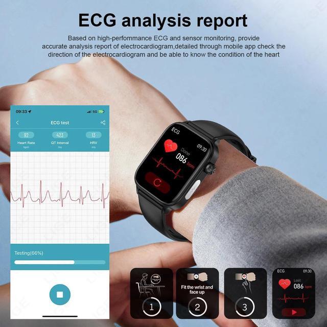 Alt view image 6 of 7 - ECG Medical Grade Smart Watch Men Blood Lipid Uric Acid Health Monitor Bluetooth Call Health Smartwatch Women