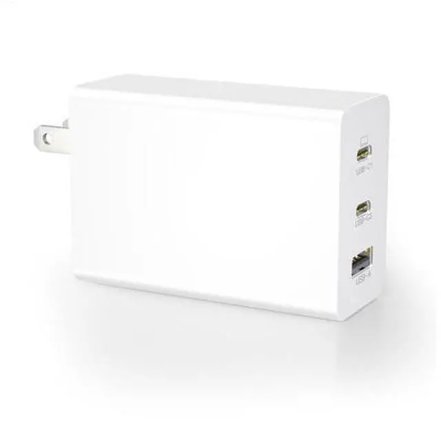 Alt view image 2 of 7 - USB C Charger, 65W 3 Port Foldable USB C Wall Charger, PD 3.0 Fast GaN Charger Block Compatible for Mac-Book,i-Pad,i-Phone 14 13 12 Pro Max, Galaxy S23 S22 S21 S20 Note 20, Steam Deck,Switch (White)