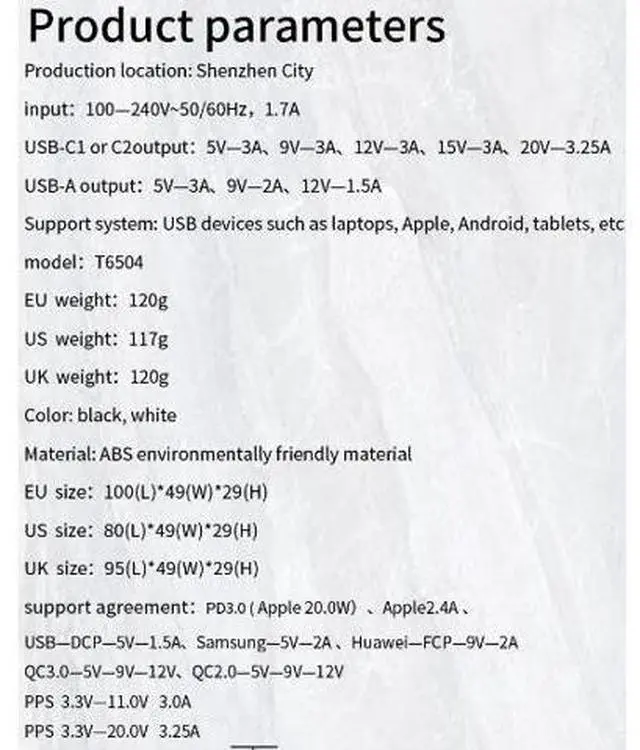 Alt view image 7 of 7 - USB C Charger, 65W 3 Port Foldable USB C Wall Charger, PD 3.0 Fast GaN Charger Block Compatible for Mac-Book,i-Pad,i-Phone 14 13 12 Pro Max, Galaxy S23 S22 S21 S20 Note 20, Steam Deck,Switch (White)
