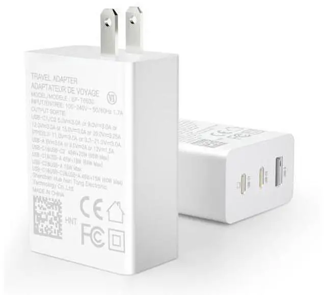 Main image of USB C Charger, 65W 3 Port Foldable USB C Wall Charger, PD 3.0 Fast GaN Charger Block Compatible for Mac-Book,i-Pad,i-Phone 14 13 12 Pro Max, Galaxy S23 S22 S21 S20 Note 20, Steam Deck,Switch (White)