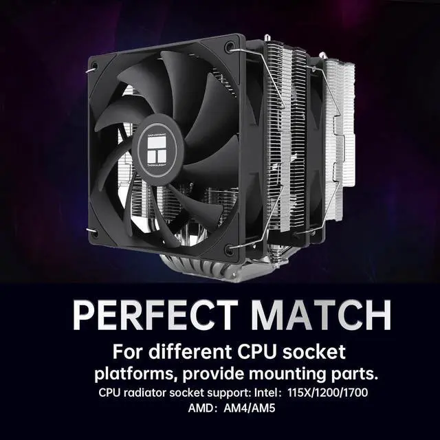 Alt view image 6 of 6 - Peerless Assassin 120 SE CPU Air Cooler,6 Heat Pipes Aluminium Heatsink Cover, for Intel 1700/115X/1200, AMD AM4/AM5