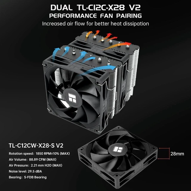 Alt view image 4 of 7 - Peerless Assassin 120 SE V2 CPU Air Cooler - 6 Heat Pipes AGHP GEN 5.0 Technology | 1850RPM PWM 120mm Fans, for Intel 1851/1700/115X/1200, AMD AM4/AM5