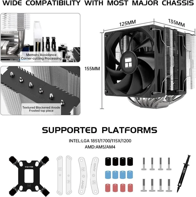 Alt view image 6 of 7 - Peerless Assassin 120 SE V2 CPU Air Cooler - 6 Heat Pipes AGHP GEN 5.0 Technology | 1850RPM PWM 120mm Fans, for Intel 1851/1700/115X/1200, AMD AM4/AM5