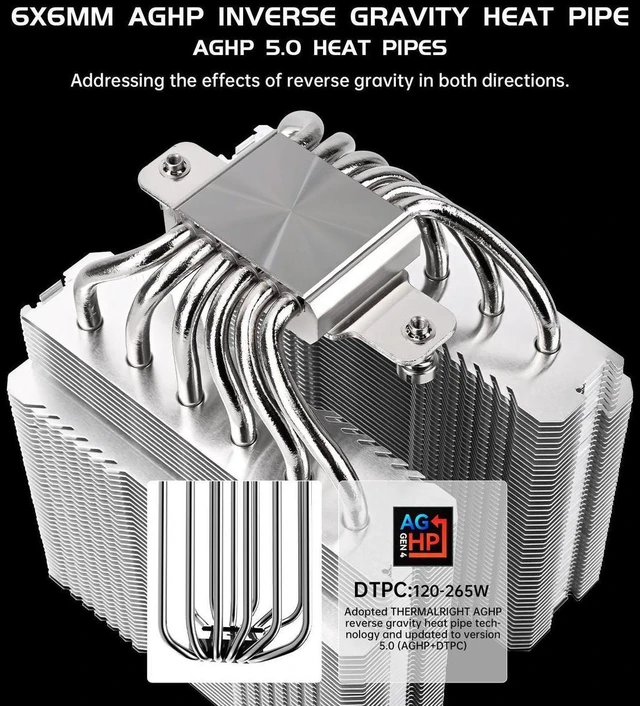 Alt view image 5 of 7 - Peerless Assassin 120 SE V2 CPU Air Cooler - 6 Heat Pipes AGHP GEN 5.0 Technology | 1850RPM PWM 120mm Fans, for Intel 1851/1700/115X/1200, AMD AM4/AM5