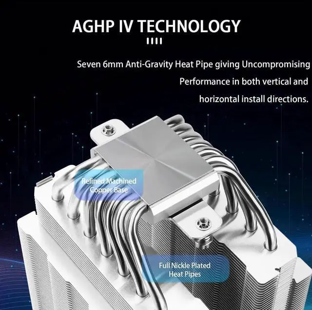 Alt view image 2 of 6 - PS120SE CPU Air Cooler, 7 Heat pipes CPU Cooler,Dual 120mm TL-C12B V2 PWM Fan, AGHP 4.0 Technilogy, S-FDB Bearing, For AMD AM4 AM5/Intel 1700/1150/1151/1200, PC Cooler
