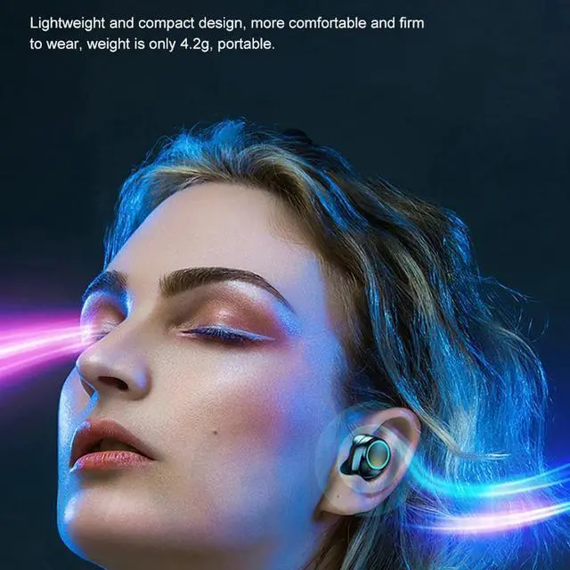 Alt view image 13 of 13 - TWS Bluetooth Earphone with Microphone Fingerprint Touch Wireless Headphones HD Stereo Noise Cancelling Music Earbud Headset