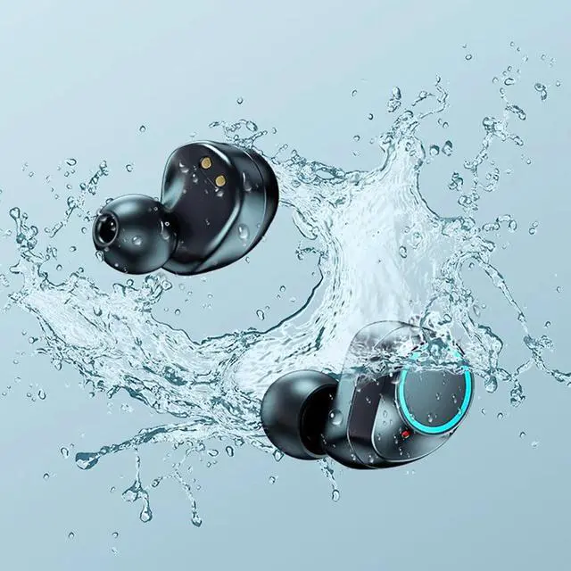 Alt view image 12 of 13 - TWS Bluetooth Earphone with Microphone Fingerprint Touch Wireless Headphones HD Stereo Noise Cancelling Music Earbud Headset