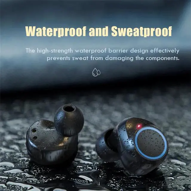 Alt view image 11 of 13 - TWS Bluetooth Earphone with Microphone Fingerprint Touch Wireless Headphones HD Stereo Noise Cancelling Music Earbud Headset