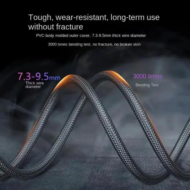 Alt view image 4 of 4 - 8K HDMI 2.1 Cable 6.6FT, 48Gbps Ultra High Speed Black Braided HDMI Cord - Get 4k @ 120Hz On PS5 - Supports 8k @ 60Hz, HDR, eArc, Dolby Vision, & More