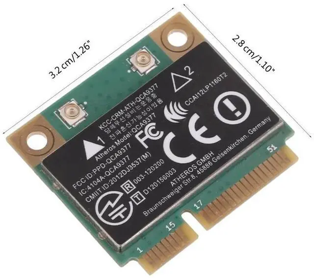 Alt view image 3 of 3 - WIFI Card Atheros QCA9377 Wireless Dual Band 433Mbps WLAN 802.11ac 2.4G/5G Bluetooth 4.1 Mini PCI-E Network Adapter