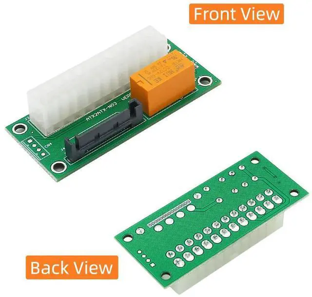 Alt view image 5 of 6 - Newest ATX 24Pin to SATA 15Pin Dual PSU Adapter Power Supply Sync Starter Extender Cable Card For Graphics Card