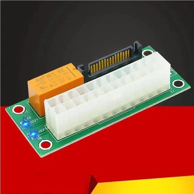 Alt view image 6 of 6 - Newest ATX 24Pin to SATA 15Pin Dual PSU Adapter Power Supply Sync Starter Extender Cable Card For Graphics Card