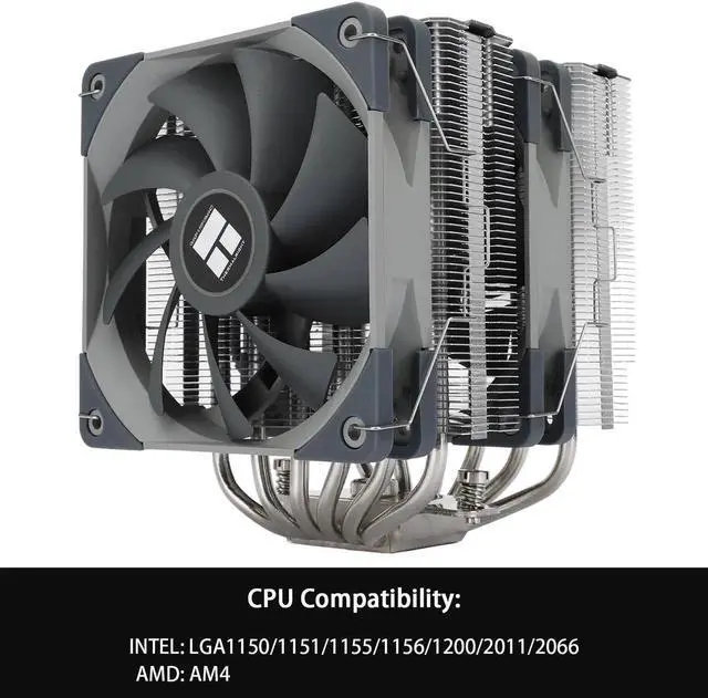 Alt view image 3 of 6 - Thermalright Peerless Assassin 120 CPU Air Cooler, 6 Heat Pipes, Dual 120mm TL-C12 PWM Fan, Aluminium Heatsink Cover, AGHP Technology, for AMD AM4 AM5/Intel LGA 1700/1150/1151/1200/2011/2066 (PA120)