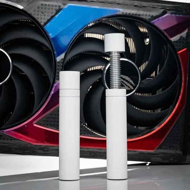 Alt view image 3 of 4 - Graphics Card GPU Support Bracket, Adjustable Height GPU Sag Stand Bracket with Magnet and Non-Slip Sheet, GPU Holder for Prevent Universal VGA Graphics Card Sag - 2.8-4.7"- L - White 8iop