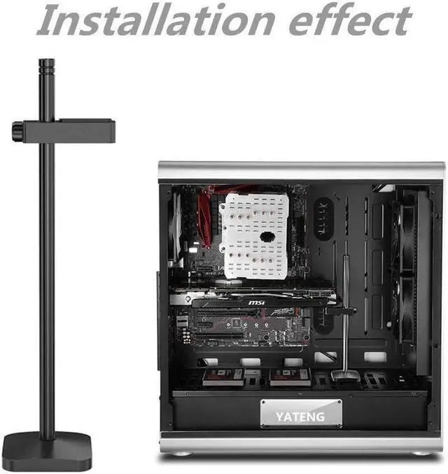 Alt view image 3 of 7 - Graphics Card GPU Brace Support, Video Card Sag Holder Bracket, Anodized Aerospace Aluminum (Black)
