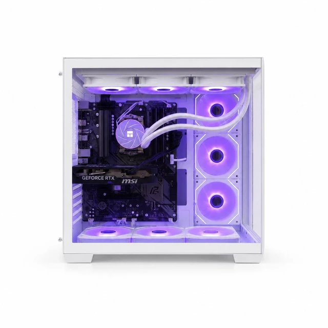 Alt view image 4 of 6 - Uniway Gaming Desktop AMD Ryzen7 9700X Core/ Liquid Cooled /32G DDR5 Ram/ NVIDIA RTX5070 /1TB M.2 NVMe SSD/ Win11 Pro White Ryzen5 9600X