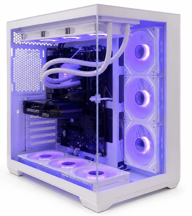 Main image of Uniway Gaming Desktop AMD Ryzen7 9700X Core/ Liquid Cooled /32G DDR5 Ram/ NVIDIA RTX5070 /1TB M.2 NVMe SSD/ Win11 Pro White Ryzen5 9600X