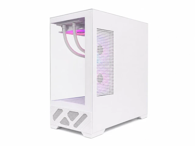 Alt view image 4 of 6 - UNIWAY GAMING Aurora Series - Ryzen 7 5700X, RTX5060, 32GB RAM, 1TB NVMe SSD, Build-in LCD Screen, AIO Liquid Cooler, Windows11 Pro, AIReady, 1Year Warranty - Black RTX5060 White