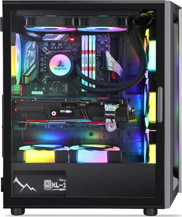 Alt view image 6 of 7 - Segotep GANK 5 ATX Micro-ATX, MINI-ITX Mid Case USB3.0 Port, 1.0mm SPCC Steel Plate, Support Liquid Cooling, Gaming Case