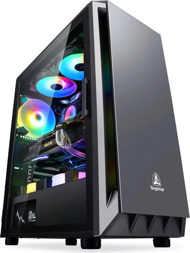 Alt view image 3 of 7 - Segotep GANK 5 ATX Micro-ATX, MINI-ITX Mid Case USB3.0 Port, 1.0mm SPCC Steel Plate, Support Liquid Cooling, Gaming Case