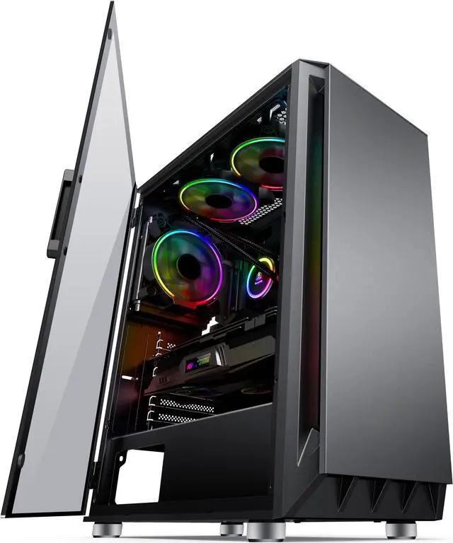 Alt view image 4 of 7 - Segotep GANK 5 ATX Micro-ATX, MINI-ITX Mid Case USB3.0 Port, 1.0mm SPCC Steel Plate, Support Liquid Cooling, Gaming Case