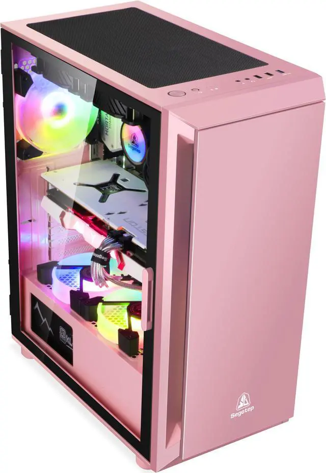 Alt view image 5 of 7 - Segotep GANK 5 ATX Micro-ATX, MINI-ITX Mid Case USB3.0 Port, 1.0mm SPCC Steel Plate, Support Liquid Cooling, Gaming Case