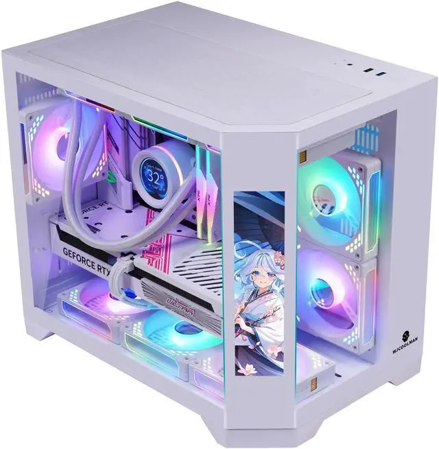 Alt view image 3 of 4 - Uniway Gaming Desktop AMD Ryzen7 7700X Core/ Liquid Cooled /32G DDR5 Ram/ NVIDIA RTX5070 AI Powered /1TB M.2 NVMe SSD/ Win11 Pro with Side Display Screen