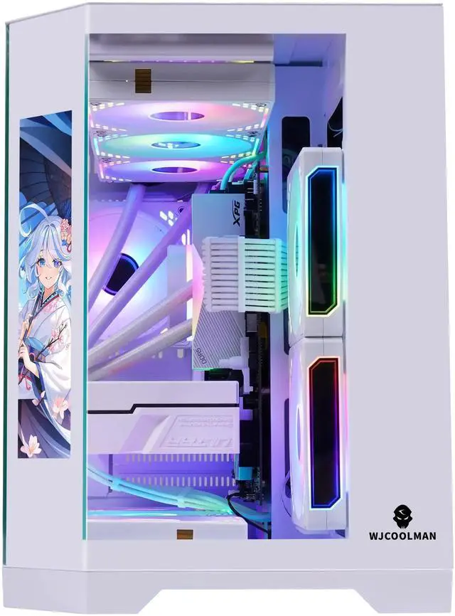 Alt view image 4 of 4 - Uniway Gaming Desktop AMD Ryzen7 7700X Core/ Liquid Cooled /32G DDR5 Ram/ NVIDIA RTX5070 AI Powered /1TB M.2 NVMe SSD/ Win11 Pro with Side Display Screen