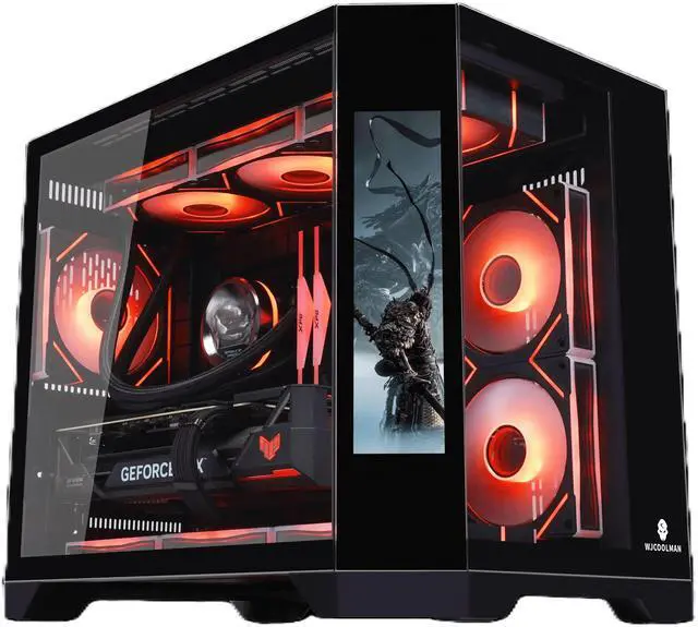 Main image of Uniway Gaming Desktop AMD Ryzen7 9700X Core/ Liquid Cooled /32G DDR5 Ram/ NVIDIA RTX5070 AI Powered /1TB M.2 NVMe SSD/ Win11 Pro with Side Display Screen Ryzen 7 9700X Black RTX5070