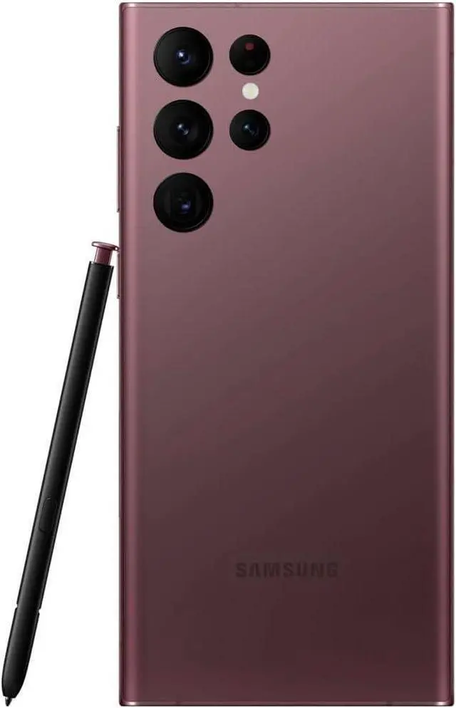 Alt view image 3 of 3 - SAMSUNG Galaxy S22 Ultra Cell Phone, Factory Unlocked Android Smartphone, 128GB, 8K Camera & Video, Brightest Display Screen, S Pen, Long Battery Life, Fast 4nm Processor, US Version, 2022, Burgundy