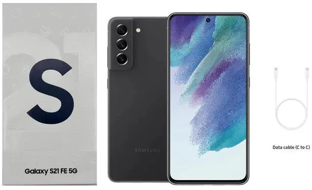 Main image of Samsung Galaxy S21 FE 5G - 128GB ROM + 8GB RAM (GSM|CDMA) Unlocked 5G SmartPhone Graphite Color - Grade A+ come with BOX!!