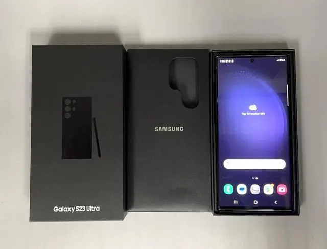 Main image of SAMSUNG Galaxy S23 Ultra Cell Phone with BOX!! - Factory Unlocked 512GB Storage, 200MP Camera, Night Mode, Long Battery Life, S Pen, US Version - Phantom Black - (Grade A+)