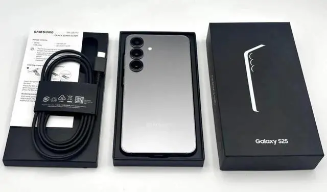 Main image of Samsung Galaxy S25 5G Smartphone (Fully Unlocked) 128GB I 12GB RAM 6.2" Silver Shadow Very Good Condition (Grade A) - Comes With Box