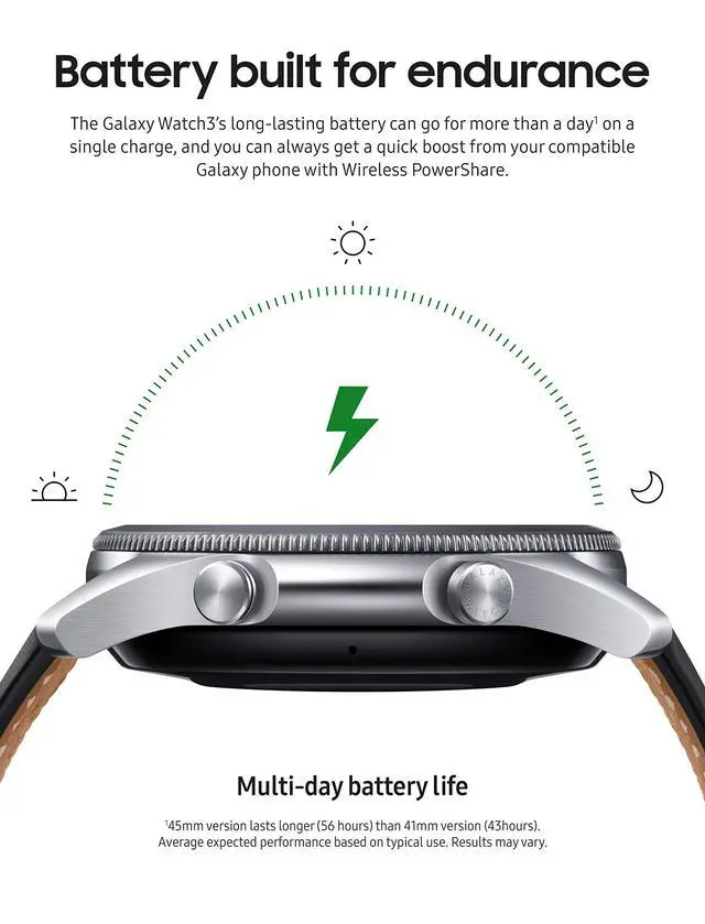 Alt view image 4 of 7 - Samsung Galaxy Watch 3 (41mm, GPS, Bluetooth) Smart Watch with Advanced Health monitoring, Fitness Tracking , and Long lasting Battery - Mystic Silver (US Version)- (Grade A+)